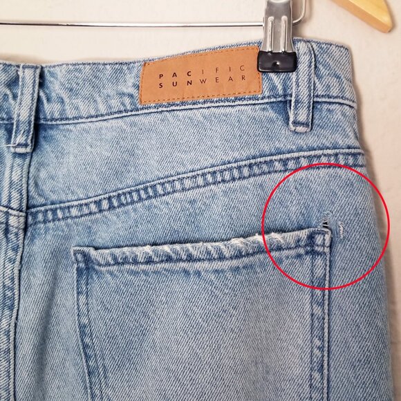 Pacsun Eco Light Blue Patchwork 90s Baggy Jeans 27 Wide Leg Baggy Heart Star Y2K - Picture 13 of 15